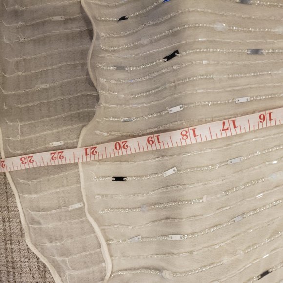 NEW Without Tags- Parker Sheer Beaded A-line Silk Top - Picture 4 of 9